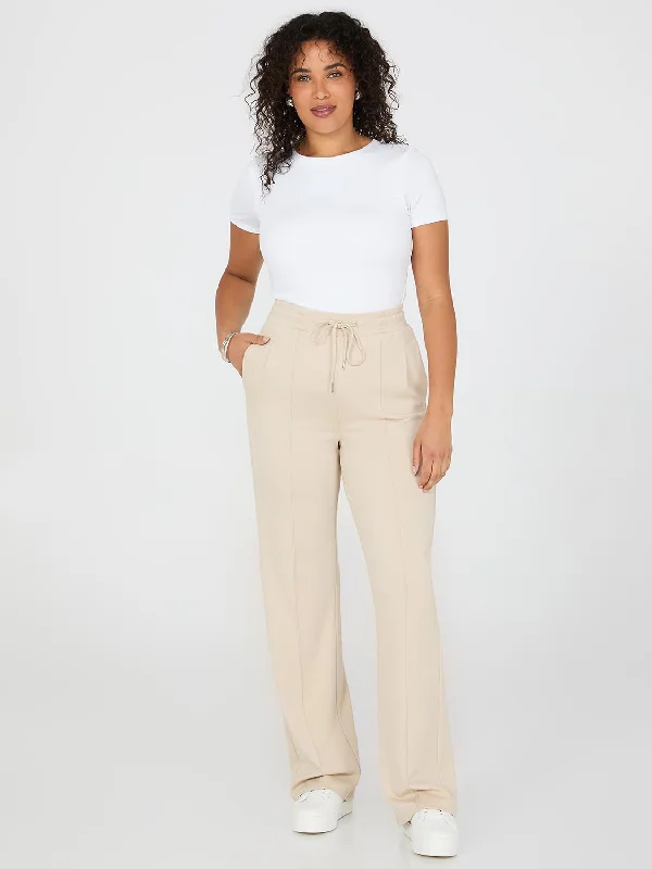 Workwear Fashion for Women Front Pintuck Wide-Leg Pants