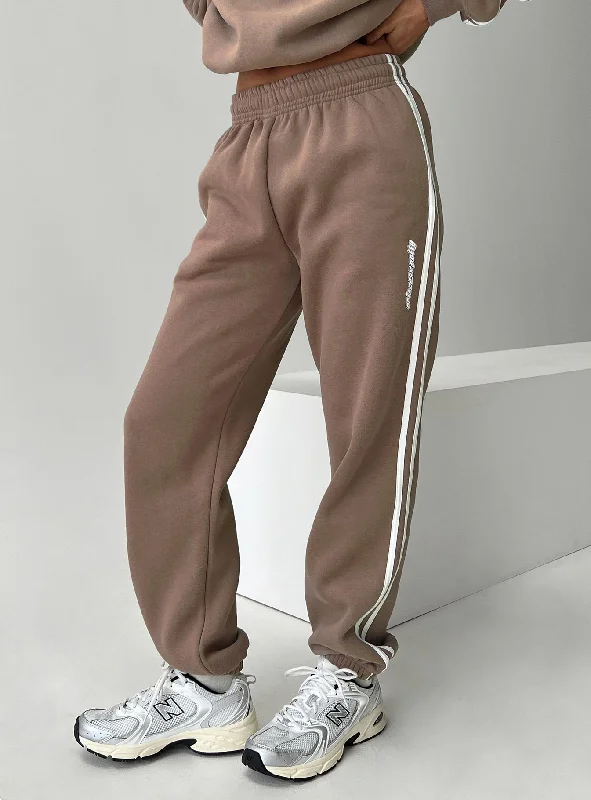 Flash Sales This Week Princess Polly Track Pants Stripe Taupe / White