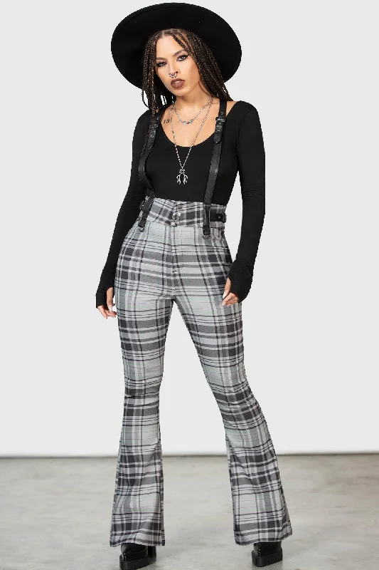 Outfits For Girls Prophet Of Doom Suspender Trousers [GREY TARTAN]