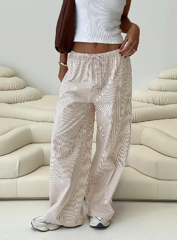 Hot Styles Ogilvie Pants Beige Stripe