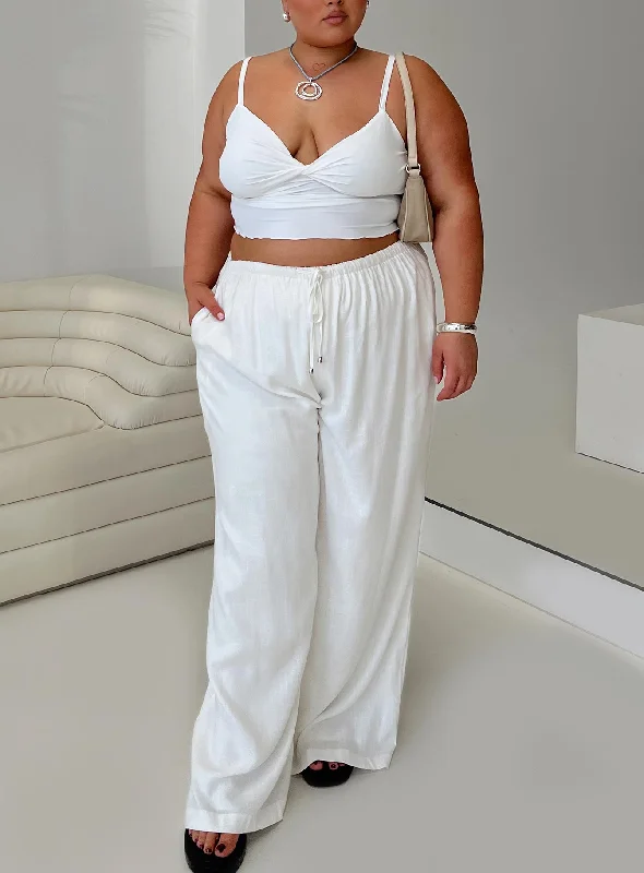 Stupidly Low Prices Ogilvie Linen Blend Pants White Curve