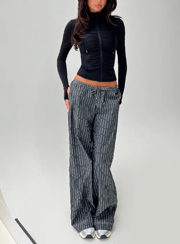 Casual Yet Stylish Separates Terrance Baggy Pant Grey Stripe