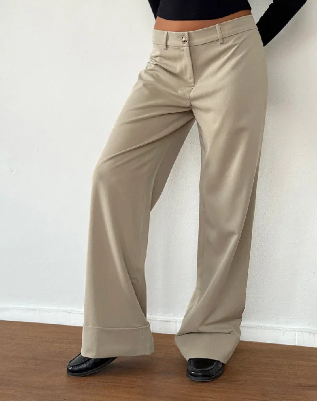 Season Offer Abba Low Rise Trousers in Stone