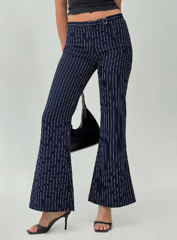 Online Boutique Clothing No One Low Waist Pinstripe Pants Navy