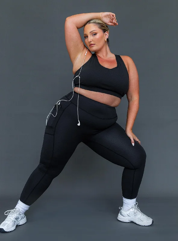 Women's Fashion Hotspots Achieve Activewear Leggings Black Curve