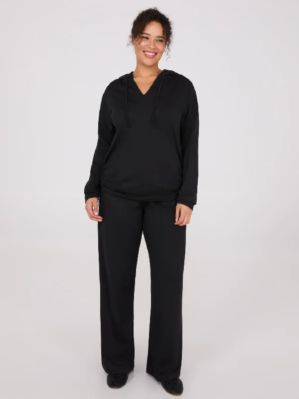 Women's Clothes for All-Day Comfort and Style Lightweight Fleece Wide-Leg Pants