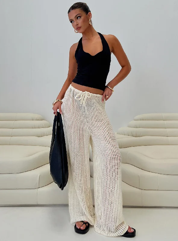 Trendy Boutiques Online Darcie Knit Pants Beige