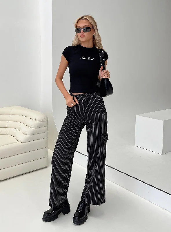 Fashion For Every Occasion Katow Cargo Pants Black Stripe