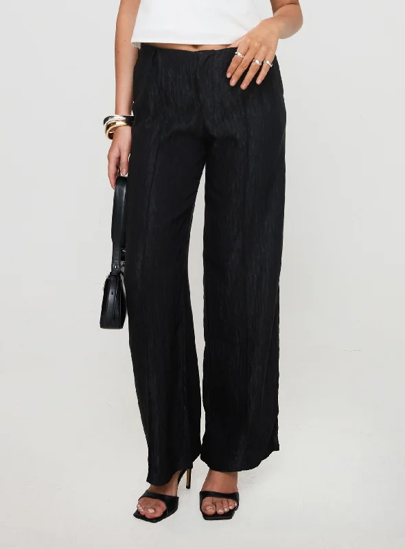 Women's Clothing Online Bonnet Wide Leg Pants Black