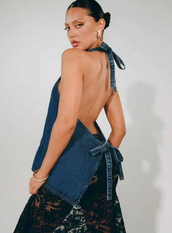 Online Impressions Boutique Hills Halter Denim