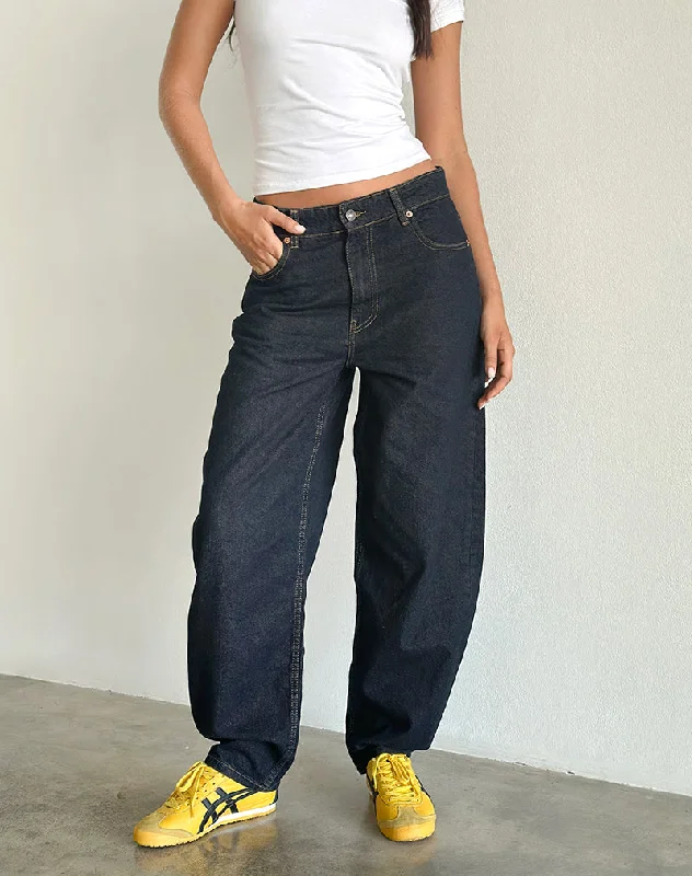 Gorgeous Glamour Collection High Rise Barrel Jean in Indigo