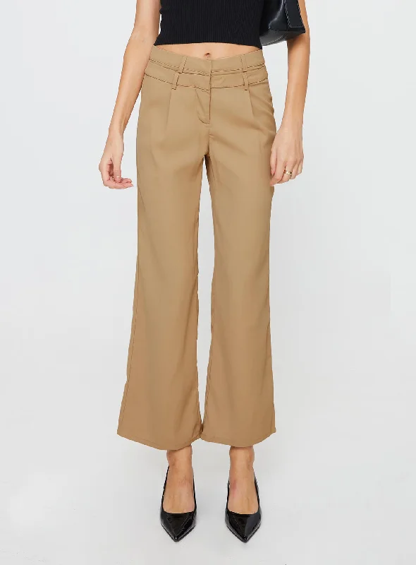 Style Upgrade Paulino Double Waistband Pants Beige