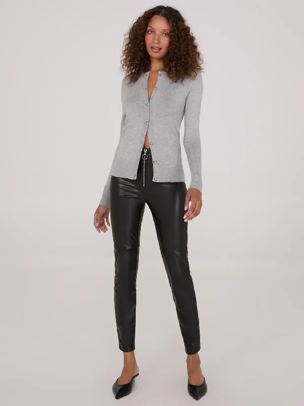 Trend Setting Threads Exposed Zipper Faux Leather Pants