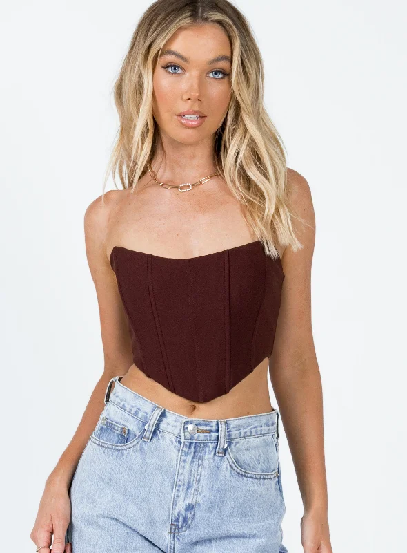 Chic Women's Clothing Carlie Top Brown