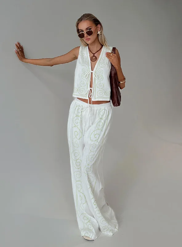 Trendy New Clothes Kindred Pants White / Green