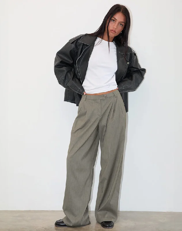 Don't Miss Out Sakira Tailored Trouser in Khaki Grey