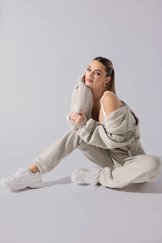 Unleash Your Trend Driven Style Cloud Rollover Sweatpant - Seashell