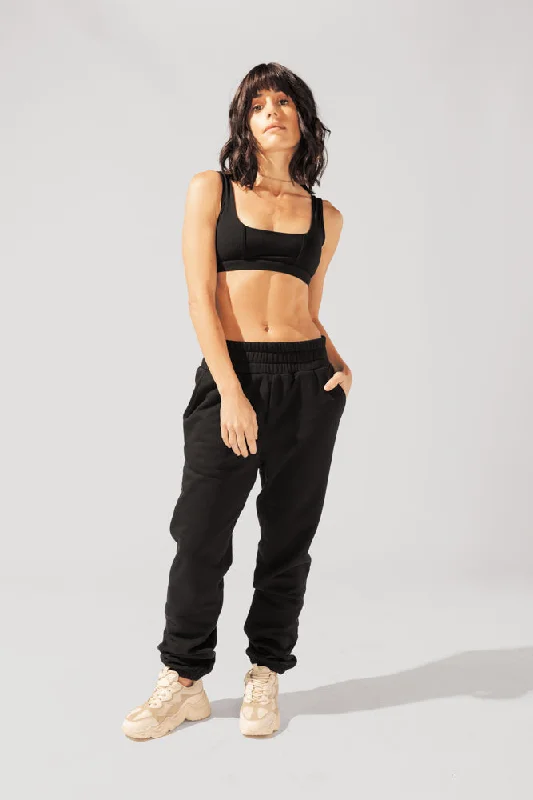 Redefining Women's Style Cloud Rollover Sweatpant - Black