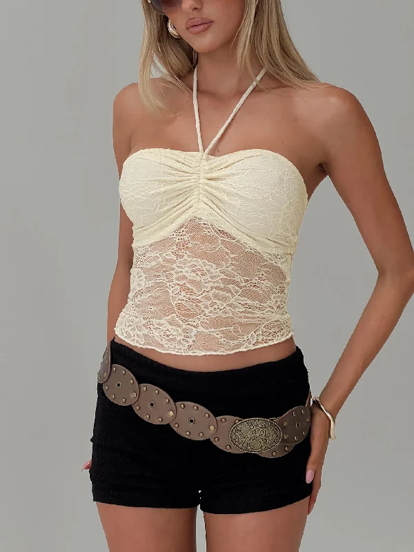 Clothing Woman Luciella Lace Top Cream