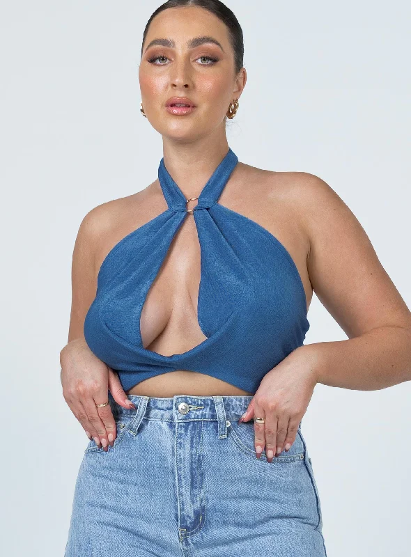 Boutique Styles Monroe Top Blue