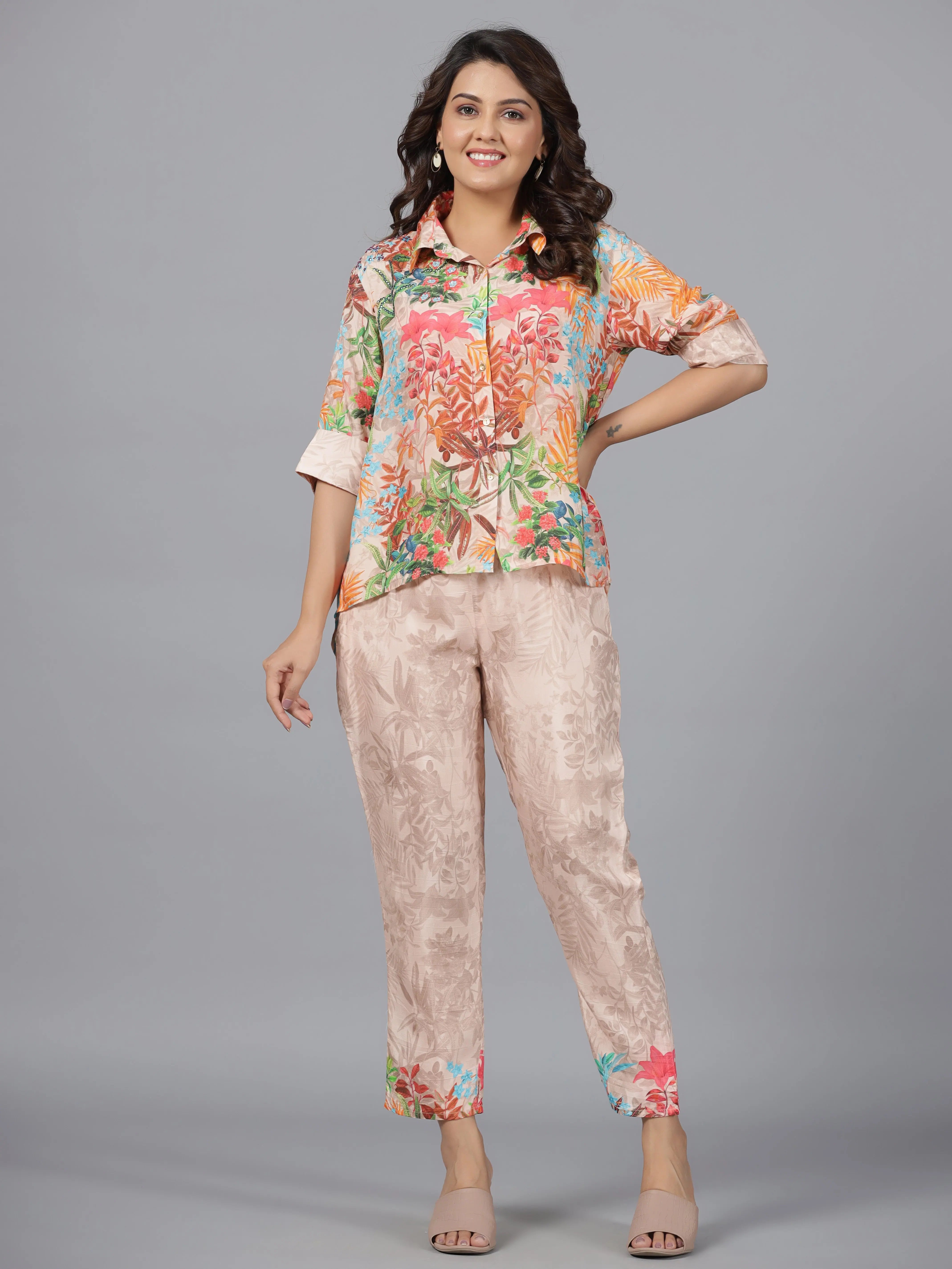 Everyday Basics Women Printed Standard Orange Jumpsuits & Sets