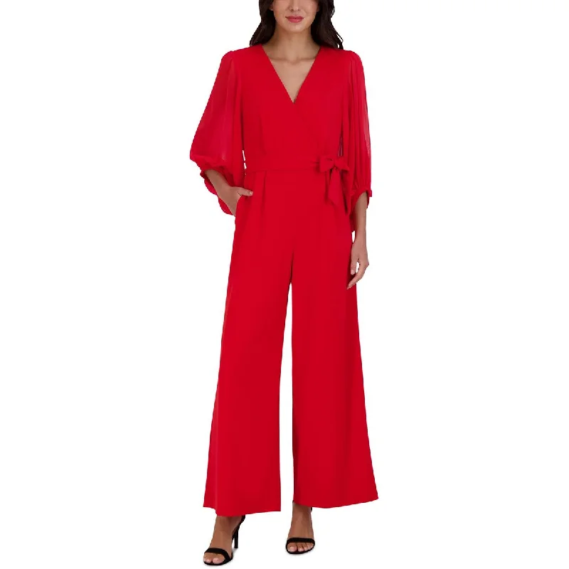 Everyday Fashion Donna Ricco Womens Surplice Neck Balloon Sleeves Jumpsuit