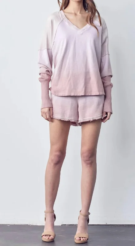 Hot Trends Long Sleeve Top in Ombre Dye