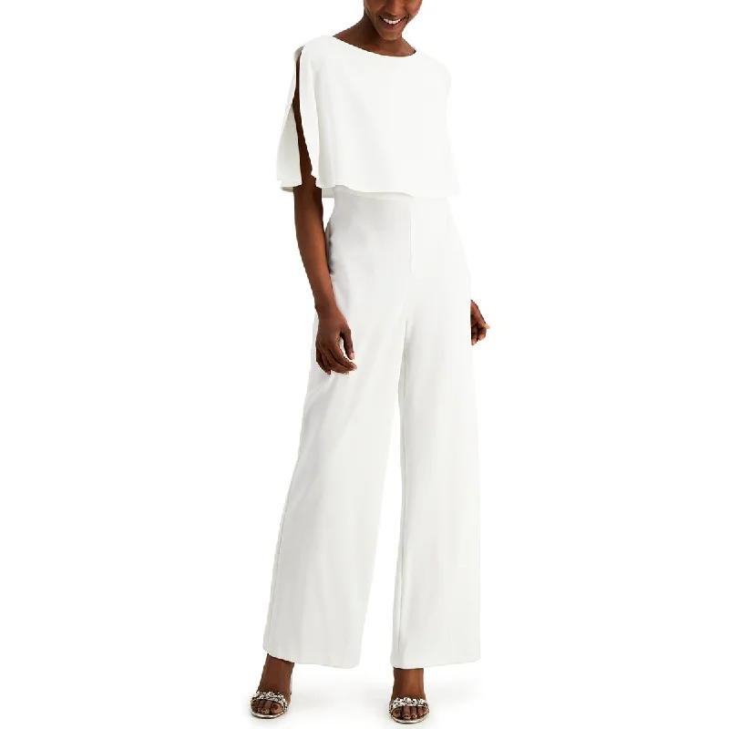 Timeless Women's Fashion Styles Connected Apparel Womens Plus Capelet Wide Leg Jumpsuit