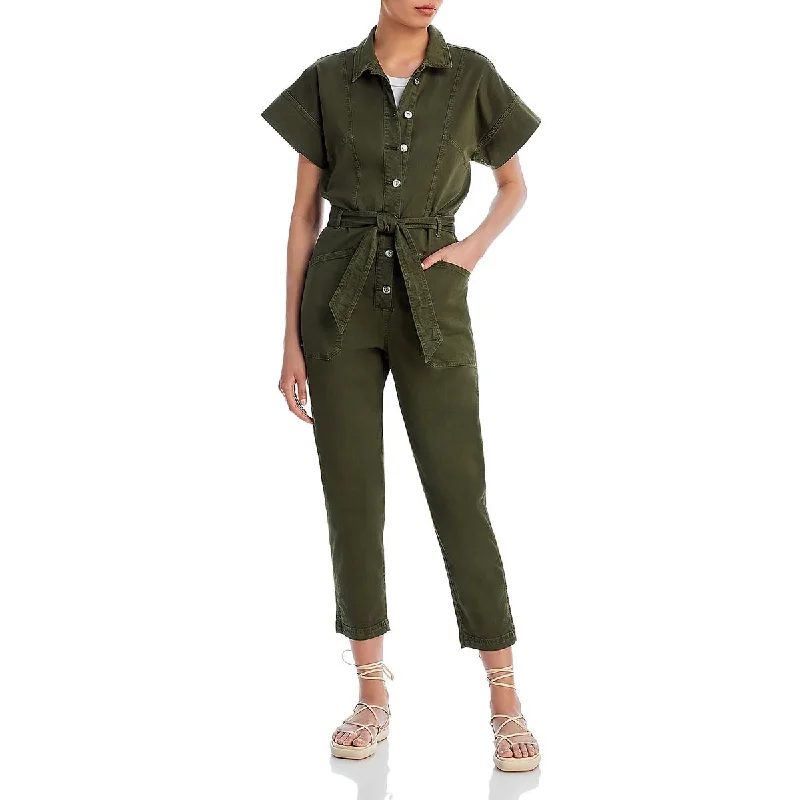 Vintage Women's Fashion Veronica Beard Womens Eakin Collar Cotton Jumpsuit