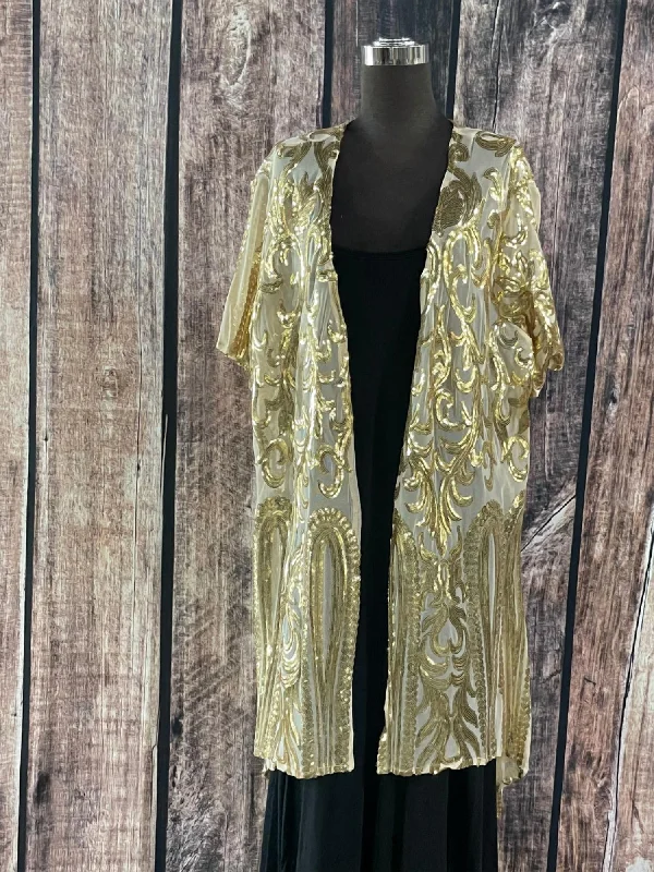 Style Redefined Sequin Duster In Gold