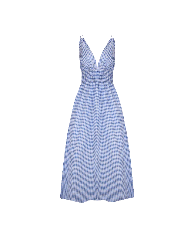 Best Sellers HERO MAXI DRESS BLUE GINGHAM