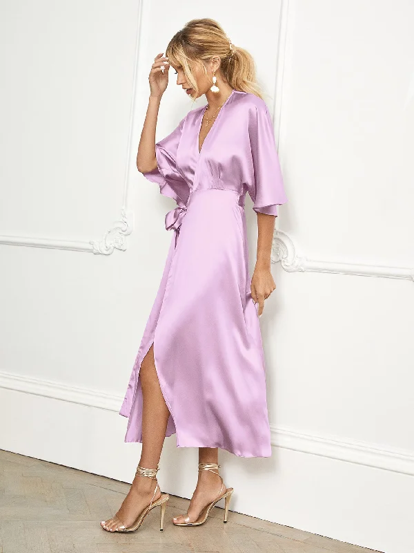 Casual and Comfortable Outfits Lily lilac silk kimono