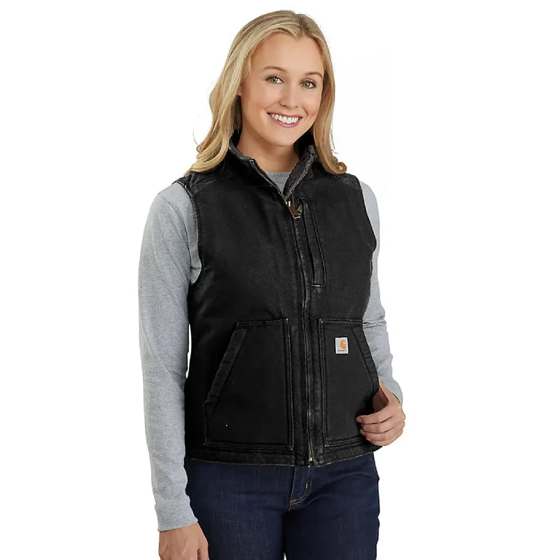 Fashion Essentials Carhartt Women's Sherpa Lined Vest Relaxed Fit - Black