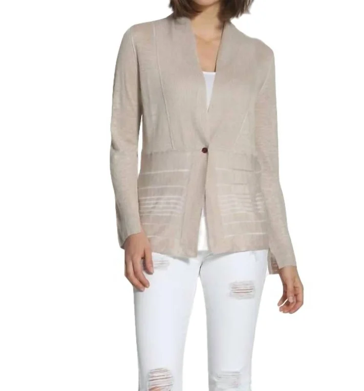 Chic Outfits Drop Stitch Cardigan In Linen