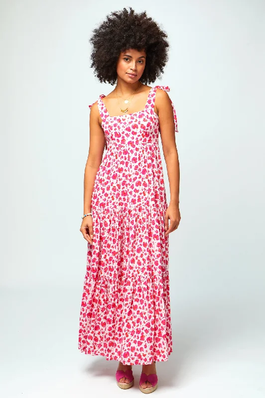 Urban Femme Streetwear Tabitha Ecovero Viscose Maxi Dress | Cheetah Pink