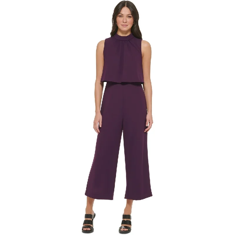 Limited Time Deal DKNY Womens Drapey Crepe Jumpsuit