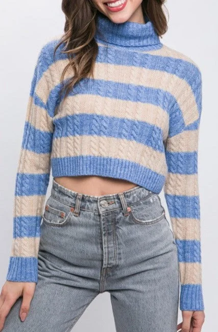 Effortless Chic for Women Striped Crop Sweater