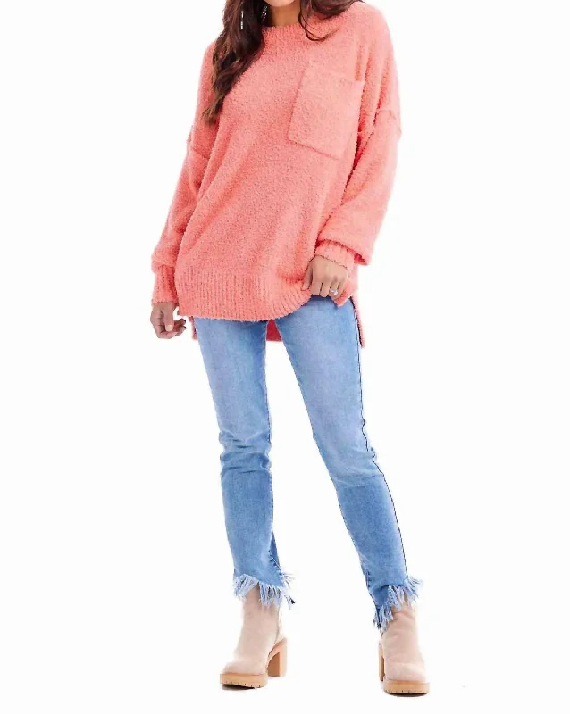 Get The Latest Trends Rome Chenille Sweater In Coral