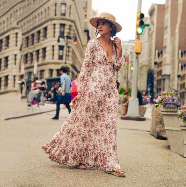 Trendy Threads Huntington Floral Boho Maxi Dress - FINAL SALE