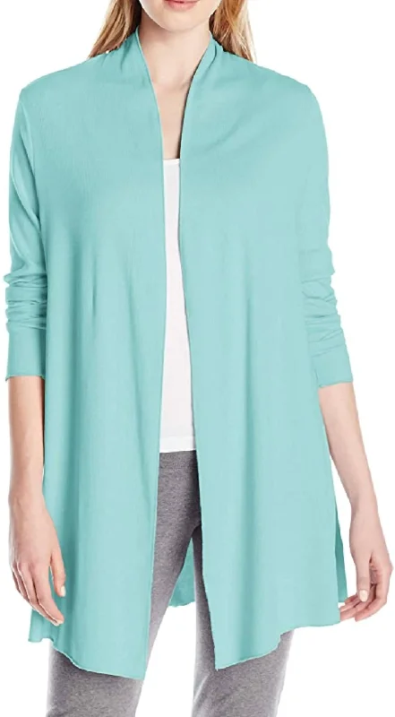 Chic & Cozy Collection Amelia Knit Cardigan In Aqua