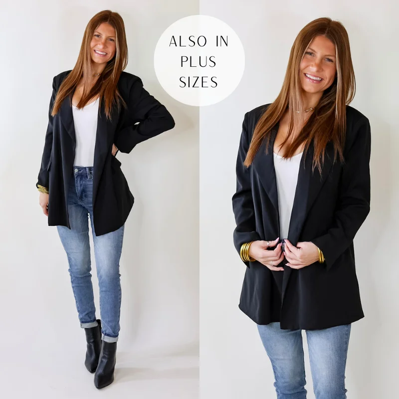 Affordable Women's Fashion I'll Be Your Favorite Long Sleeve Blazer in Black