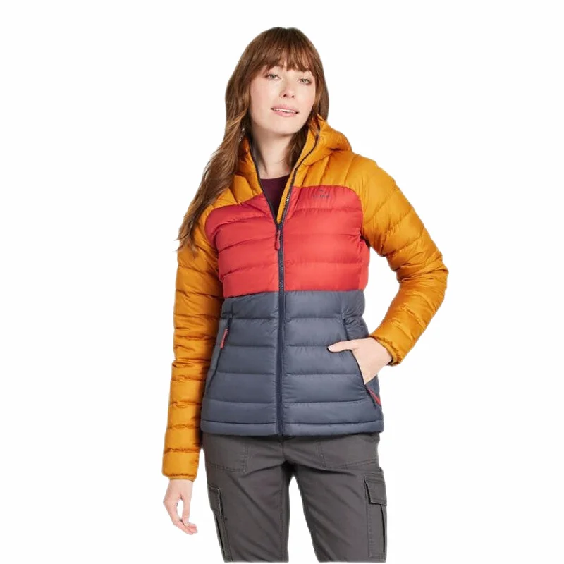 Comfortable Casual Women's Clothing W's Bean's Down Hooded Colorblock Jacket