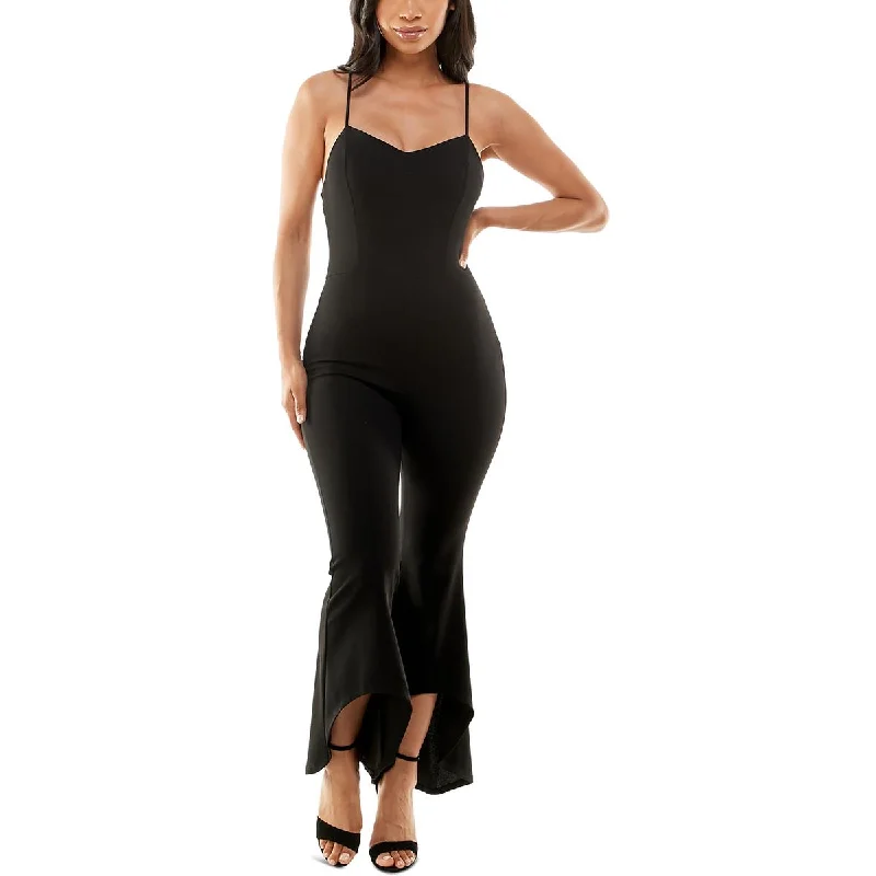 The Epitome Of Modern Women's Fashion Bebe Womens Juniors Ruffled Sweetheart Leg Jumpsuit