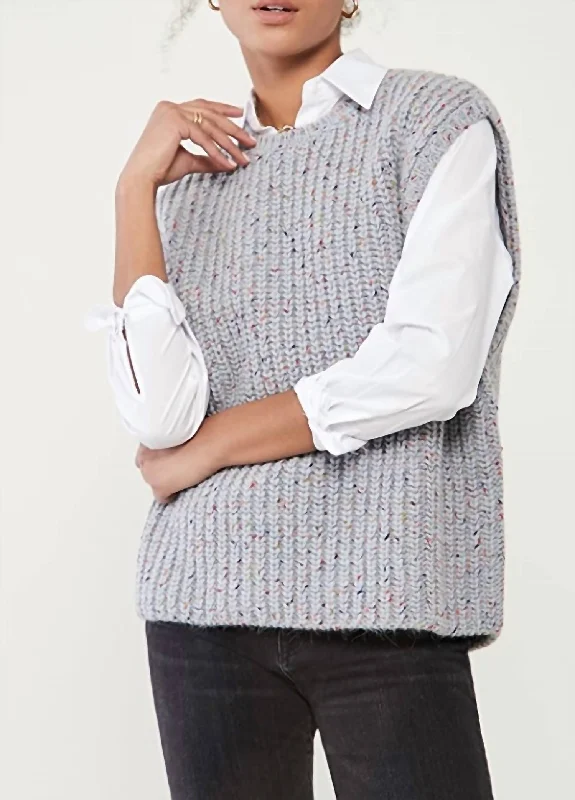 Best Sellers Touch Sleeveless Knit Sweater in Ice Blue