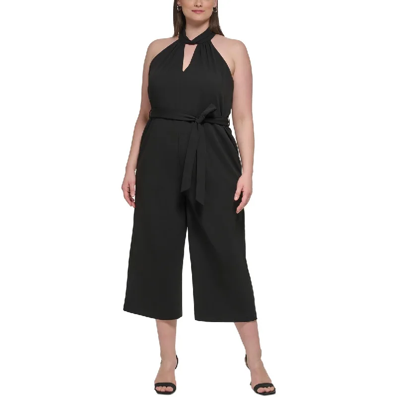 Embrace New Fashion Calvin Klein Womens Plus Halter Cropped Jumpsuit