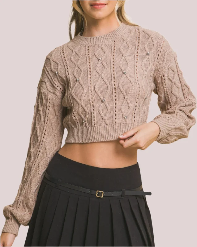 Clothing Sale Cropped Stone Sweater