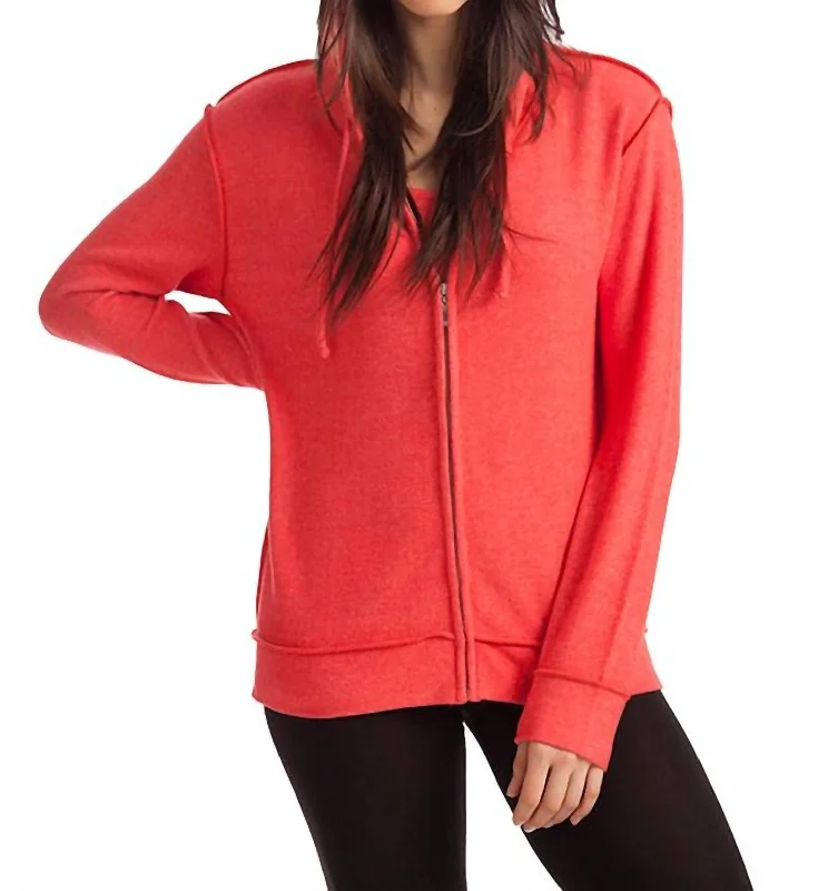 Best Online Boutiques Kylie Hooded Kashmira Cardigan In Coral