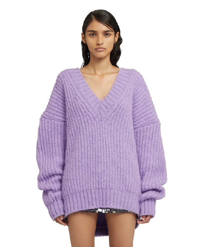 Forward Trendsetter Blended wool v-neck sweater "Warm Winter" Lilac