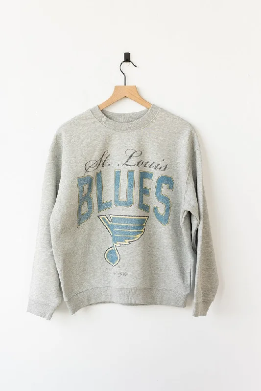 Vibrant Femme Fashion ST. LOUIS BLUES LINE CHANGE LADIES GAMEDAY CREW - GREY