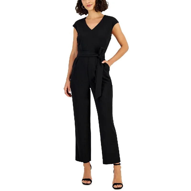 Sophisticated Style Nine West Womens V Neck Zipper Jumpsuit